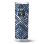 personalized milwaukee brewers zipper leopard navy blue skinny tumbler best selling.webp