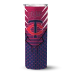 personalized minnesota twins chevron stripes navy skinny tumbler best selling.webp