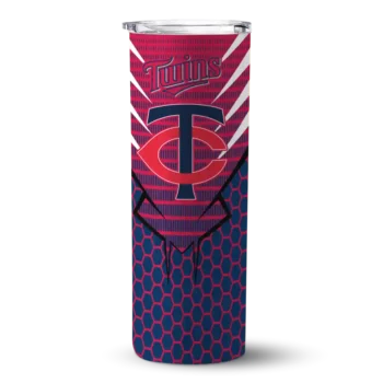 personalized minnesota twins chevron stripes navy skinny tumbler best selling.webp