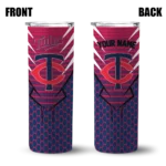 personalized minnesota twins chevron stripes navy skinny tumbler best selling.webp