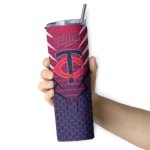 personalized minnesota twins chevron stripes navy skinny tumbler best selling.webp