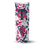 personalized minnesota twins claw marks navy white skinny tumbler best selling.webp