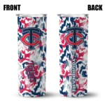 personalized minnesota twins claw marks navy white skinny tumbler best selling.webp