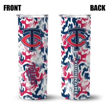 personalized minnesota twins claw marks navy white skinny tumbler fashion forward.webp