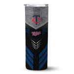 personalized minnesota twins hexagon honeycomb navy black skinny tumbler best selling.webp