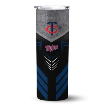 personalized minnesota twins hexagon honeycomb navy black skinny tumbler best selling.webp