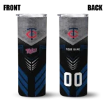 personalized minnesota twins hexagon honeycomb navy black skinny tumbler best selling.webp