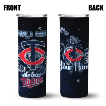 personalized minnesota twins rose romance navy black skinny tumbler fashion forward.webp