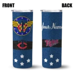 personalized minnesota twins star cluster navy skinny tumbler best selling.webp