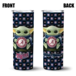 personalized minnesota twins yoda cozy navy black skinny tumbler best selling.webp