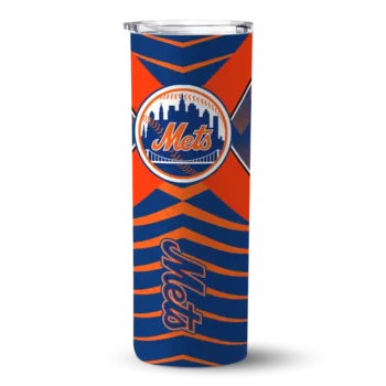 personalized new york mets camo texture blue skinny tumbler best selling.webp