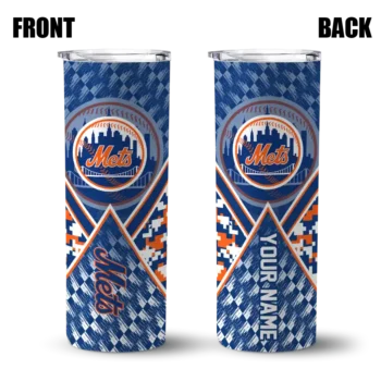 personalized new york mets monogram burst blue white skinny tumbler fashion forward.webp