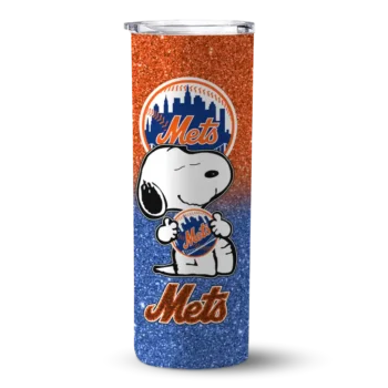 personalized new york mets snoopy attitude blue skinny tumbler best selling.webp