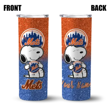 personalized new york mets snoopy attitude blue skinny tumbler fashion forward.webp