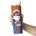personalized new york mets snoopy attitude blue skinny tumbler best selling.webp