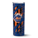 personalized new york mets star pop blue black skinny tumbler best selling.webp