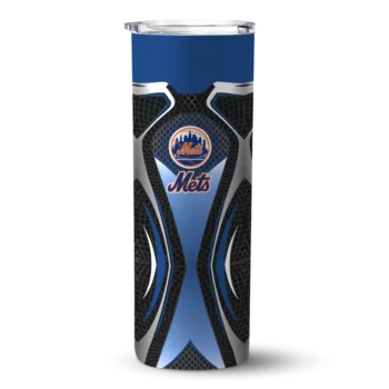personalized new york mets superman emblem blue black skinny tumbler best selling.webp