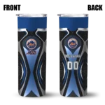 personalized new york mets superman emblem blue black skinny tumbler best selling.webp