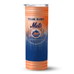personalized new york mets swirl texture blue skinny tumbler best selling.webp