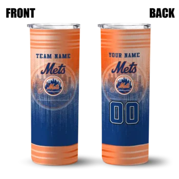 personalized new york mets swirl texture blue skinny tumbler fashion forward.webp
