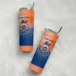 personalized new york mets swirl texture blue skinny tumbler best selling.webp