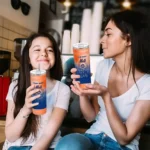 personalized new york mets swirl texture blue skinny tumbler best selling.webp