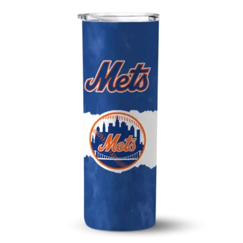 personalized new york mets torn band blue white skinny tumbler best selling.webp