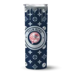 personalized new york yankees camo streak navy skinny tumbler best selling.webp