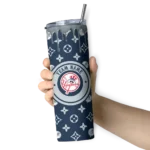 personalized new york yankees camo streak navy skinny tumbler best selling.webp