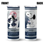 personalized new york yankees snoopy dog navy white skinny tumbler best selling.webp