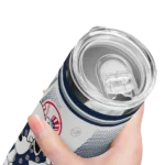 personalized new york yankees snoopy dog navy white skinny tumbler best selling.webp