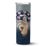 personalized new york yankees sparkle lips navy skinny tumbler best selling.webp