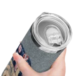 personalized new york yankees sparkle lips navy skinny tumbler best selling.webp