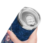 personalized new york yankees starburst tiles navy skinny tumbler best selling.webp