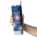 personalized new york yankees starburst tiles navy skinny tumbler best selling.webp