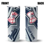 personalized new york yankees web stripes navy white skinny tumbler best selling.webp
