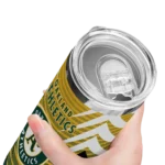 personalized oakland athletics chevron stripes green skinny tumbler best selling.webp