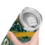personalized oakland athletics helmet clash green skinny tumbler best selling.webp