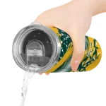 personalized oakland athletics helmet clash green skinny tumbler best selling.webp