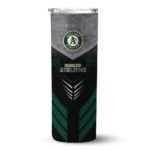 personalized oakland athletics hexagon honeycomb green black skinny tumbler best selling.webp