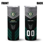 personalized oakland athletics hexagon honeycomb green black skinny tumbler best selling.webp