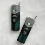personalized oakland athletics hexagon honeycomb green black skinny tumbler best selling.webp