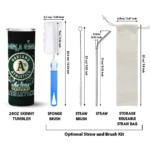 personalized oakland athletics rose romance green black skinny tumbler best selling.webp