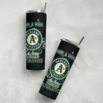 personalized oakland athletics rose romance green black skinny tumbler best selling.webp
