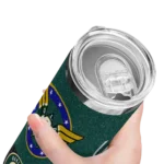 personalized oakland athletics star cluster green skinny tumbler best selling.webp