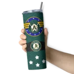 personalized oakland athletics star cluster green skinny tumbler best selling.webp
