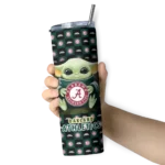 personalized oakland athletics yoda cozy green black skinny tumbler best selling.webp