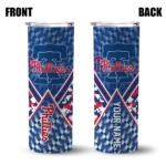 personalized philadelphia phillies monogram burst blue white skinny tumbler best selling.webp