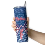 personalized philadelphia phillies monogram burst blue white skinny tumbler best selling.webp