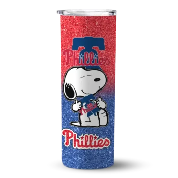 personalized philadelphia phillies snoopy attitude blue skinny tumbler best selling.webp